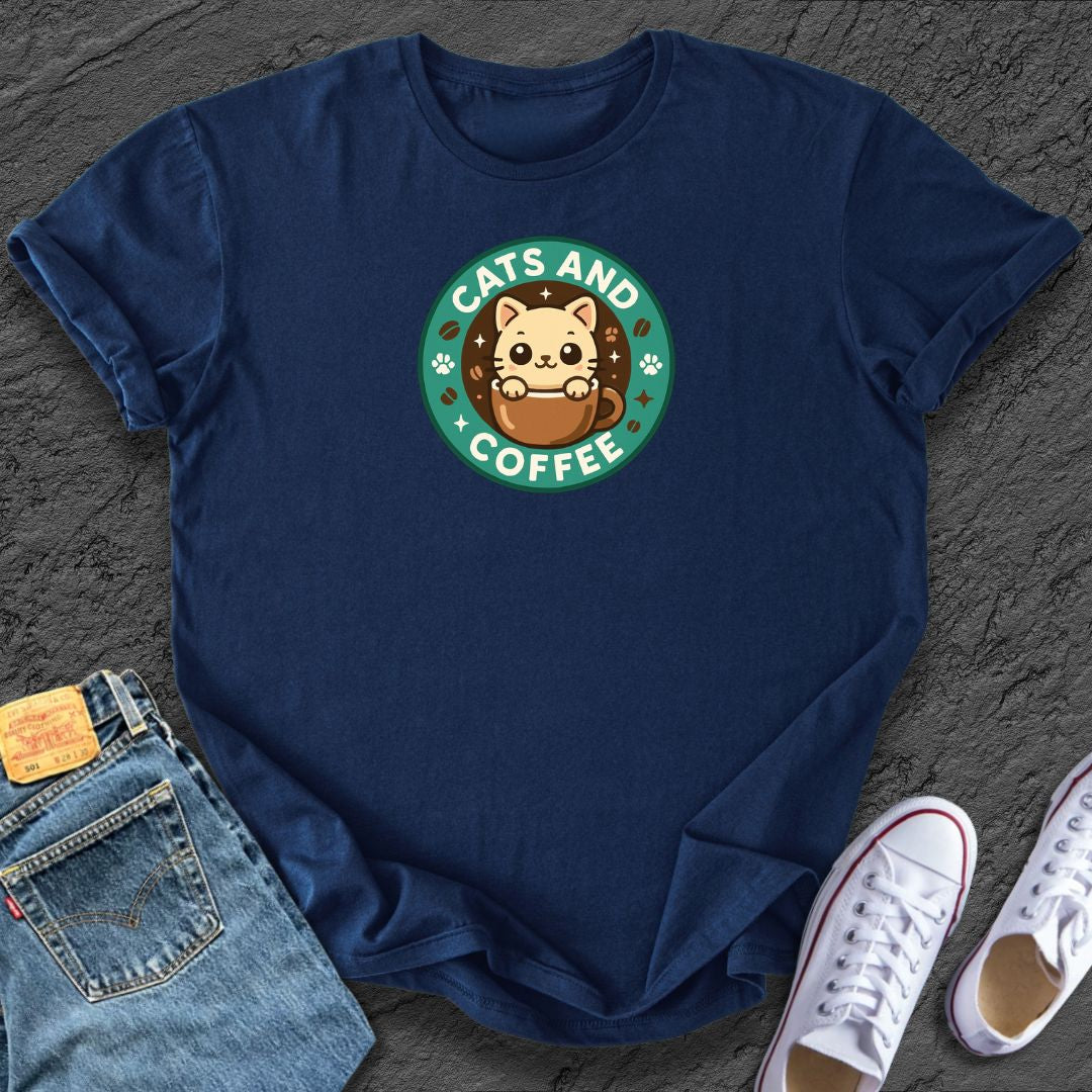 Cats and Coffee Tee