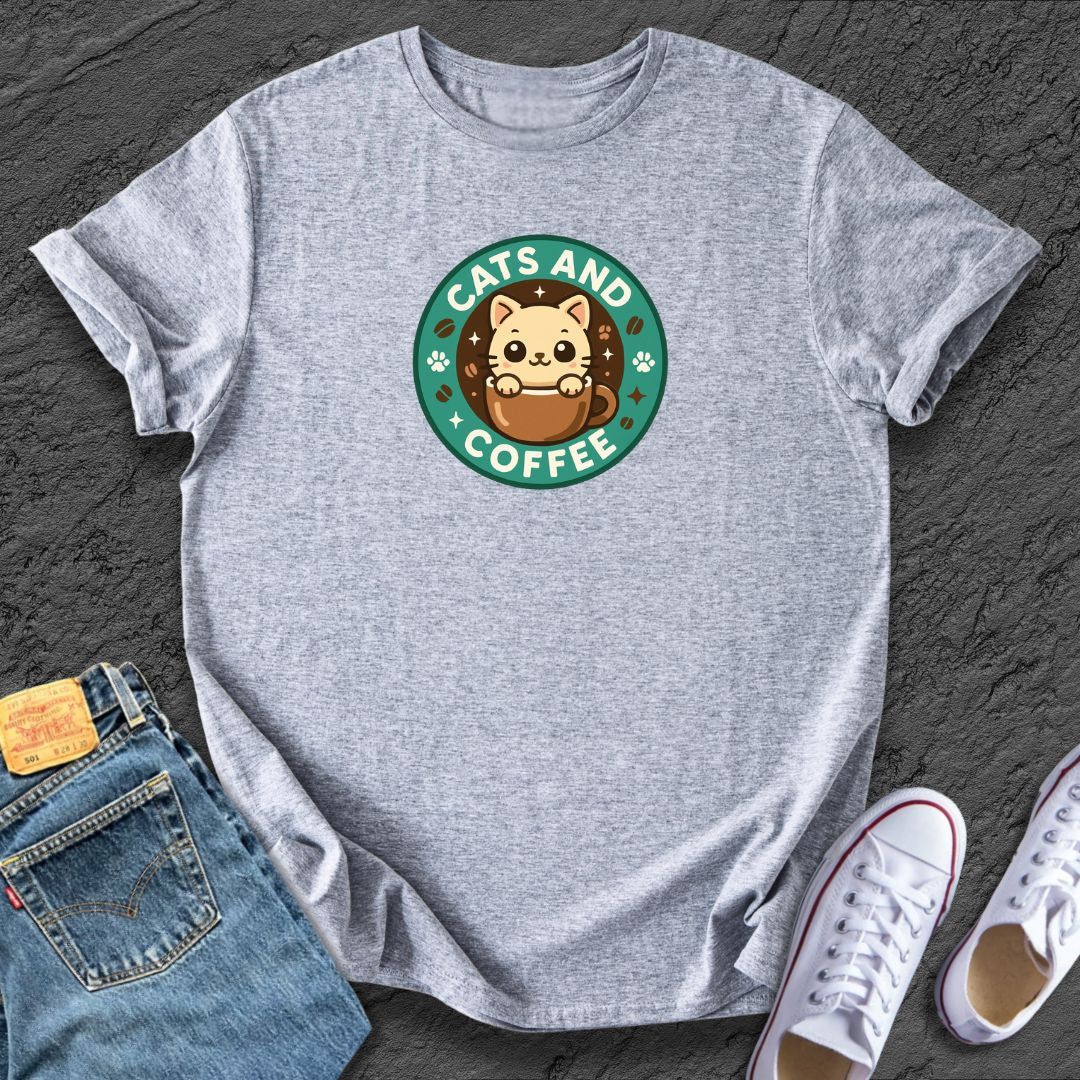 Cats and Coffee Tee