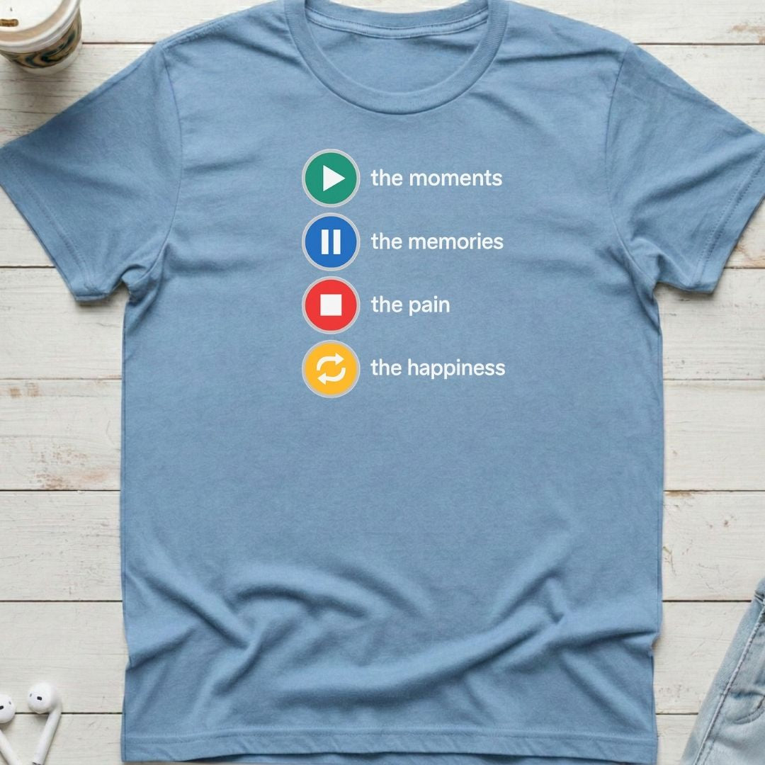 Play Pause Stop Repeat Tee
